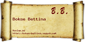 Bokse Bettina névjegykártya